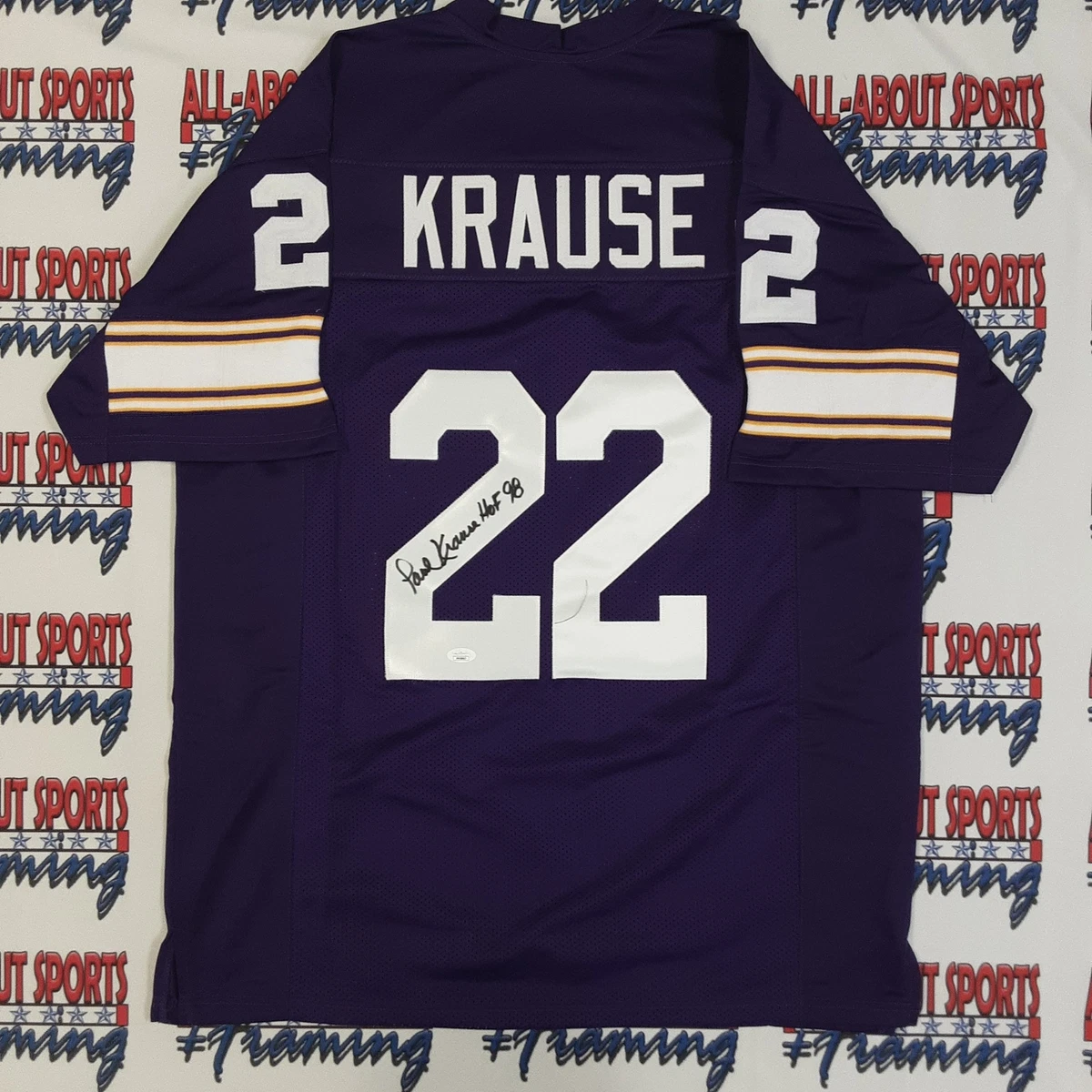 Paul Krause Authentic Signed Pro Style Jersey w Inscription