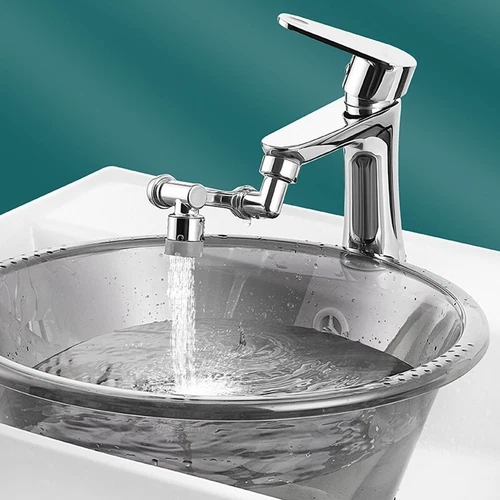 Drehbarer Wasserhahn Aufsatz 720° Schwenkbarer Verlängerung Sprühkopf Wasserhahn - Bild 7 von 12