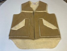 Vintage 70s 80s King Louie Pro Fit Leather Sherpa Vest Size Medium READ