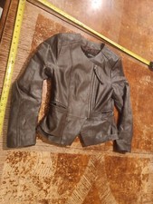 Luxe By Irina Brown Leather Jacket Coat Women's Extra Small #s47