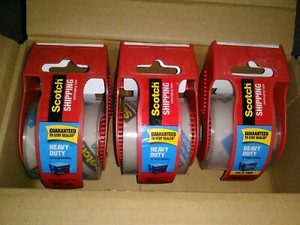(3) Scotch Shipping Packaging Tape Heavy Duty! 22.2 Yards Per! New!