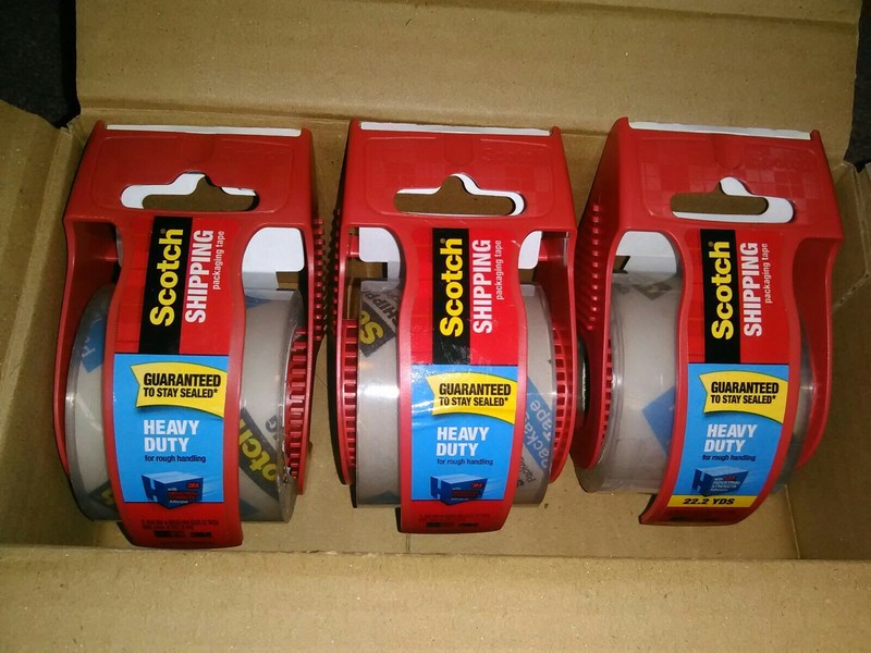 (3) Scotch Shipping Packaging Tape Heavy Duty! 22.2 Yards Per! New!