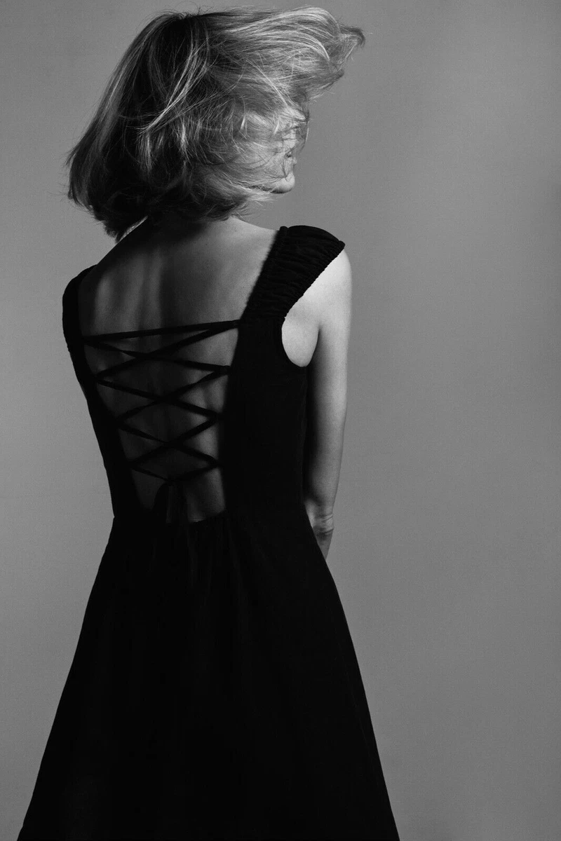 Criss cross back black dress cheap