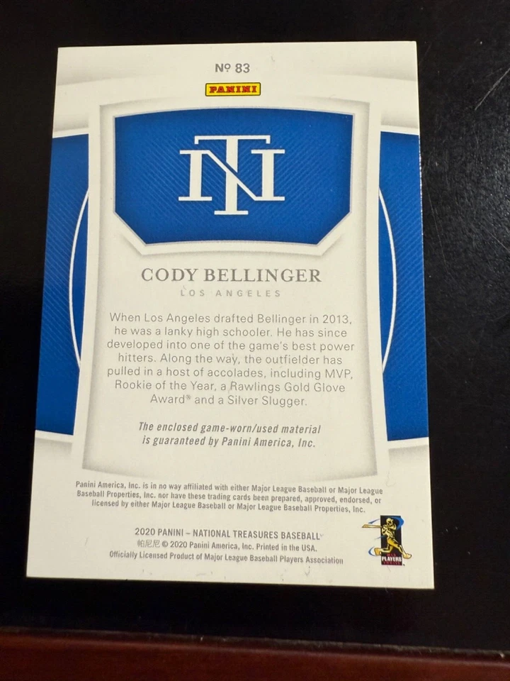 2020 Panini National Treasures - #83 Cody Bellinger /99 - Image 2 of 2