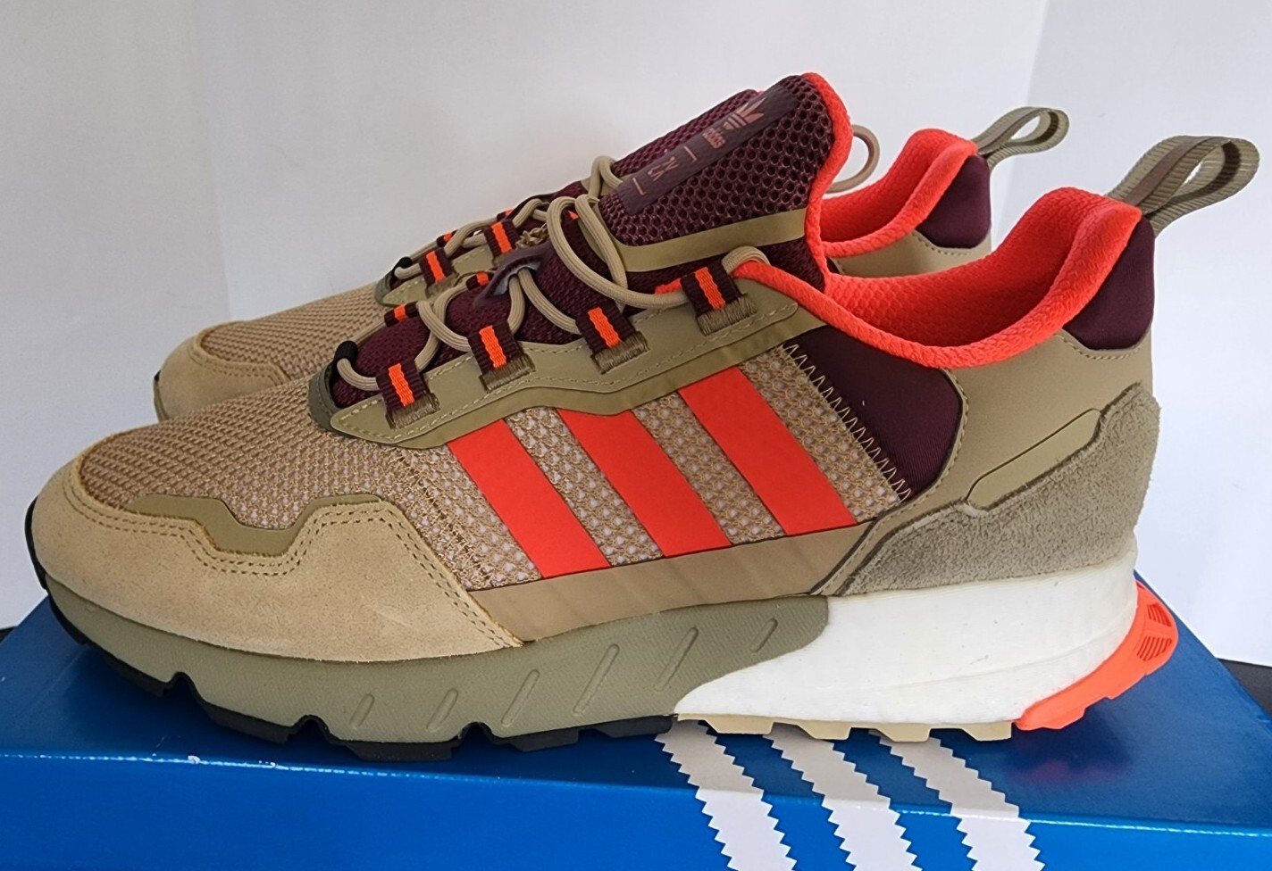 Adidas ZX 1K Boost Seasonality Beige Tone/Solar Red/Vic Men\u0026#039;s Size 11  H00429 | eBay