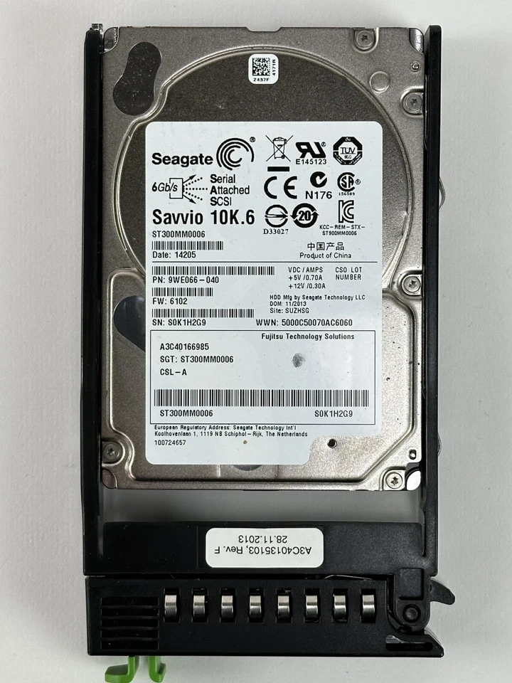 Fujitsu Seagate 300GB SATA 6G S8 SFF 2.5 MLC SSD ST300MM0006 A3C40166985 w Tray - Image 2 of 4