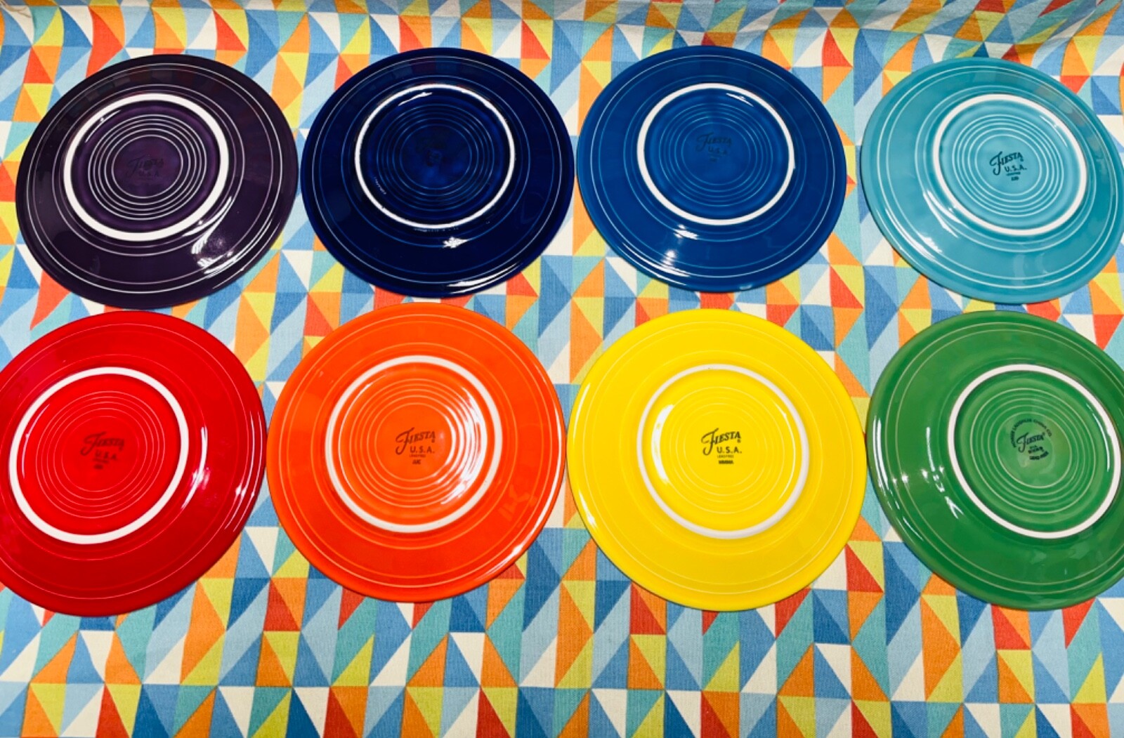 NEW FIESTA set 8 SALAD APPETIZER PLATES RAINBOW MIX 7.25" FIESTAWARE