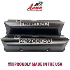 Ford FE 427 COBRA Tall Valve Covers Black - Die-Cast Aluminum - Ansen USA