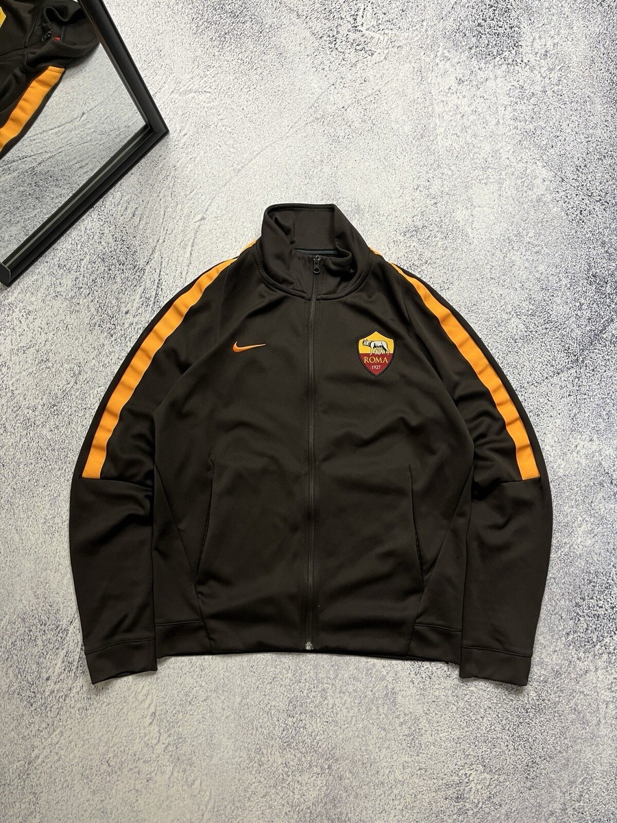 Nike AS Roma Brown Fc Track Jacket Soccer Full Zip Football Men's
