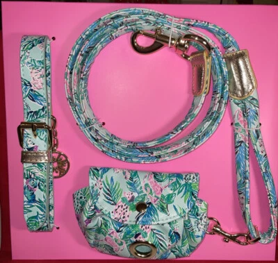 Lilly Pulitzer NWT Dog Walk Set Barking Up The Palm Tree