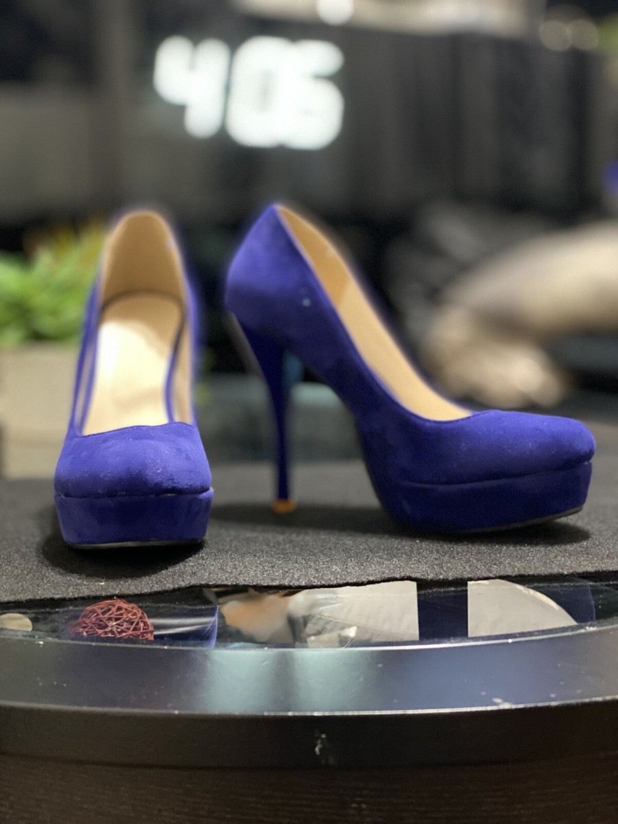 WOMEN BEAUTIFUL High Heels Blue SHOES (SIZE US6 EUR36) with 4inch Heels