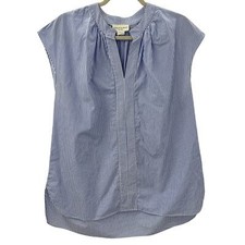 Charlotte Brody XL Sleeveless Stripe Blouse Top Made In USA Coastal Summer