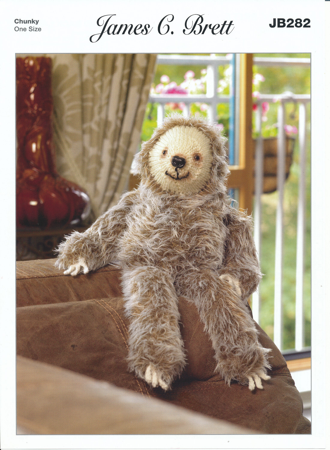 Faux Fur Laid Back Larry Sloth Teddy Chunky Knitting Pattern James Brett JB282