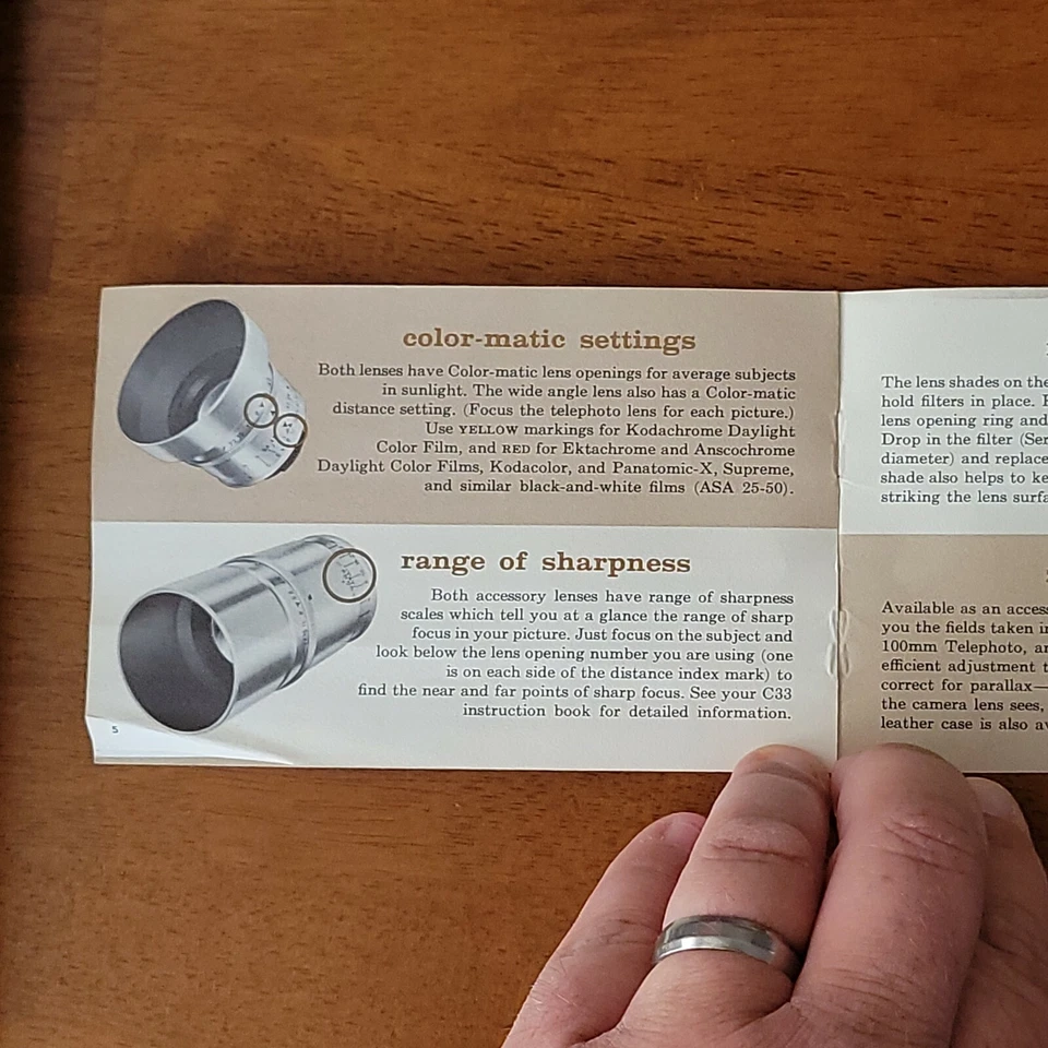 ACCESSORY LENSES FOR ARGUS C 33 VINTAGE OLD MANUAL - Image 3 of 4