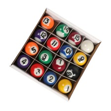 1" Pool Table Billiards Ball Set Complete 16 Resin Balls For Children Kids Game