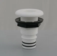 Flow-Rite MA-041-QLW 1-1/8" Qwik-Lok Flanged Thru-Hull, Straight