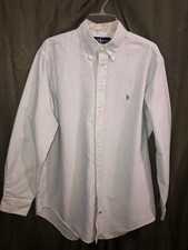 RALPH LAUREN OXFORD Long Sleeve Men's Dress Shirt Size 16 1/2 Blue