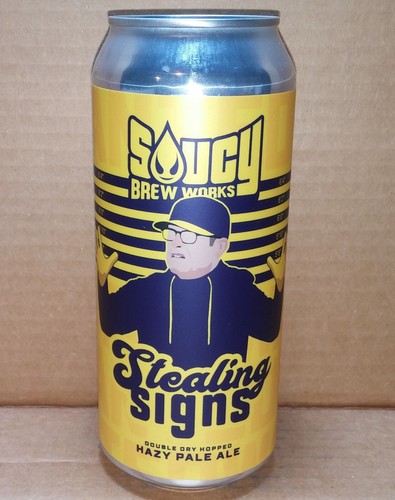 Stealing Signs (Michigan) Pale Ale 16 oz beer can Saucy Brew Works Cleveland, Oh