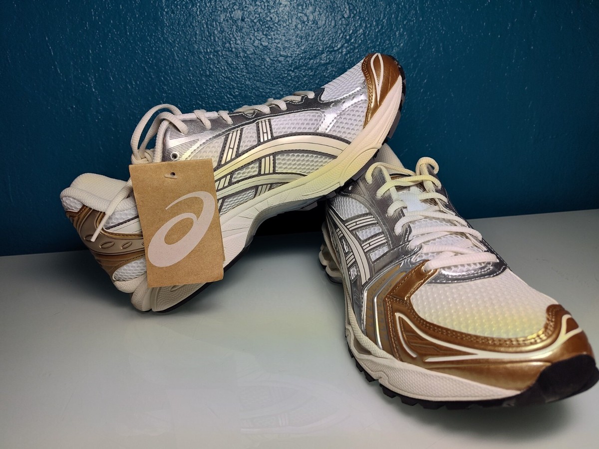 New ASICS Gel-Kayano 14 White Cream Gold Mens 10.5 - Womens 12