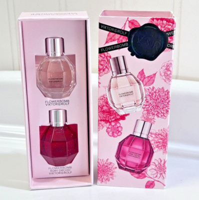New 2PC Viktor&Rolf Mini Flowerbomb & Ruby Orchid EDP perfum Set splash 0.24 oz