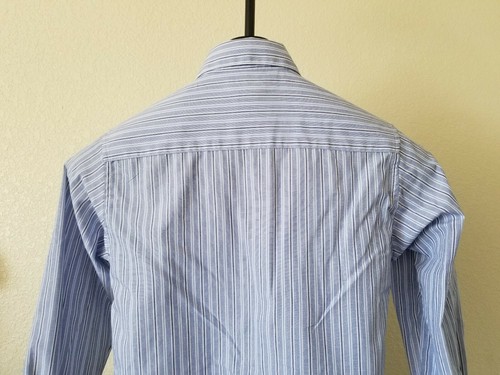 Nice Boys Blue Striped IZOD Size M 10-12 Button Down Shirt Cotton/Polyester - Picture 5 of 10