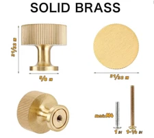 RZDEAL 2pcs Solid Brass Cabinet Knobs Pulls Cabinet Drawer Dresser Modern 1"x1"