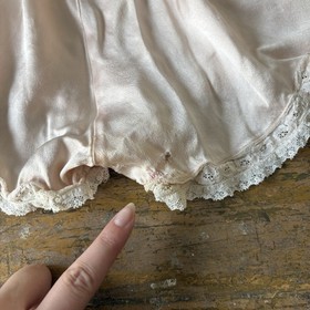 Vintage 1930s 40s Bed Shorts Lace Silk? Pink Used As Is Lingerie