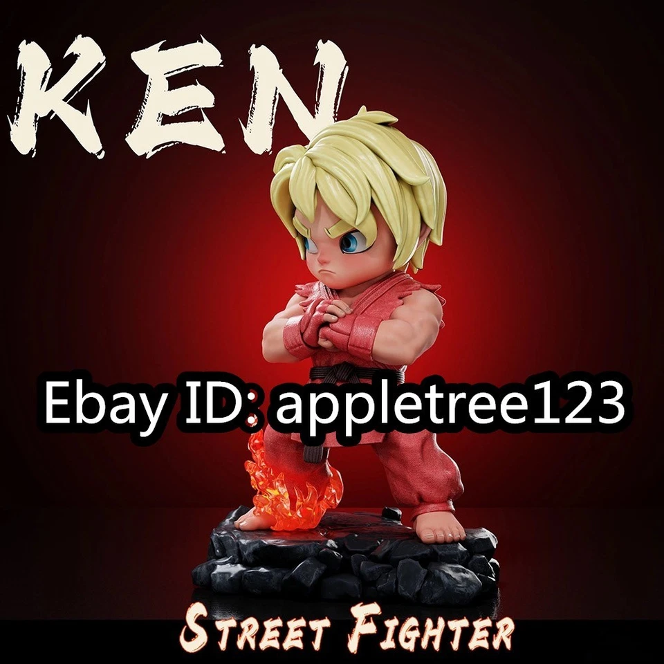 NINETY SEVEN KEN Street Fighter Yellow Hair Resin Figure Sofubi Statue H15CM/6in - Image 2 of 3