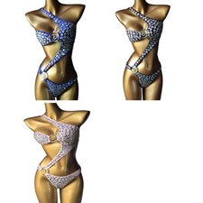 Women One Shoulder Monokini Swimsuit Cutout Bathing Suit Padded Swimming Costume