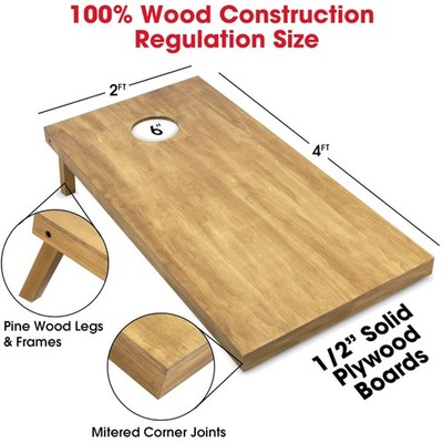 Wooden Cornhole Set - Regulation Size 4 ft x 2 ft*#`~-