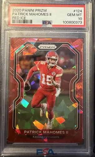 2020 Panini Prizm Patrick Mahomes II #124 RED ICE PSA 10 GEM MINT JERSEY COLOR