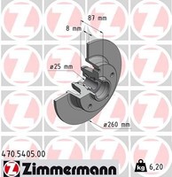 2X Zimmermann Bremsscheibe 470.5405.00 FüR Renault