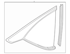 2019-24 Acura RDX Right Quarter Glass W/O Black Trim OEM 73500TJBA01