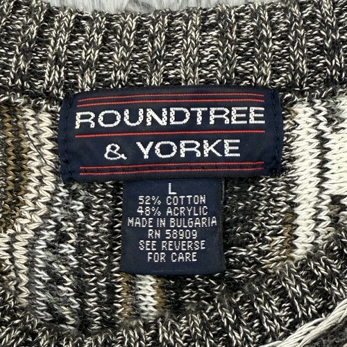 Roundtree & Yorke Sweater Men’s L 3D Textured Knit Vintage 90s Cosby Biggie - Picture 2 of 7