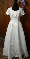Mary's Bridal Wedding Dress Ivory/Gold Size 10 Emb/Bead Satin  #1 SALE!