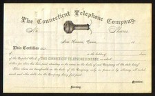 c1881 - New Haven --  Connecticut Telephone Co   -  Stock