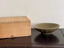 Chinese Song Dynasty Longquan Celadon Plate / W 14.8[cm] Qing Ming Yuan Pot