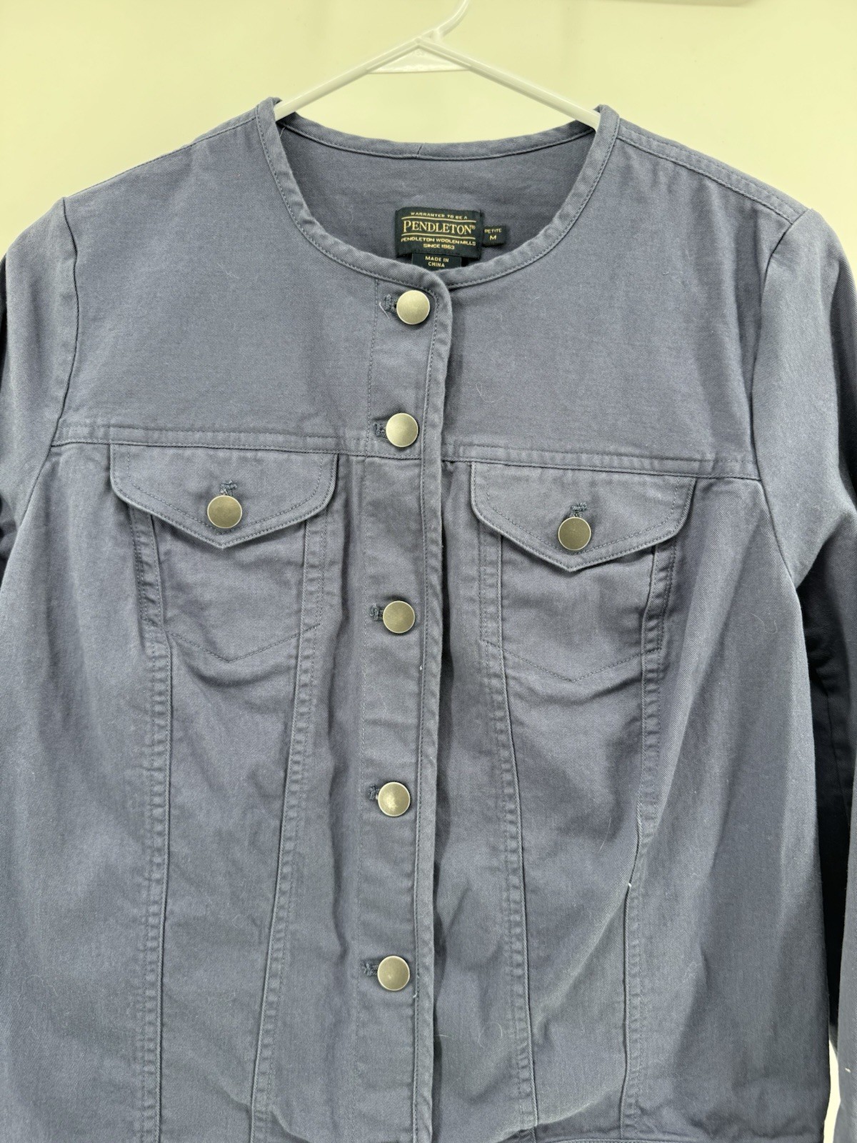 Pendleton Navy Blue Utility Jacket Silver Button … - image 2