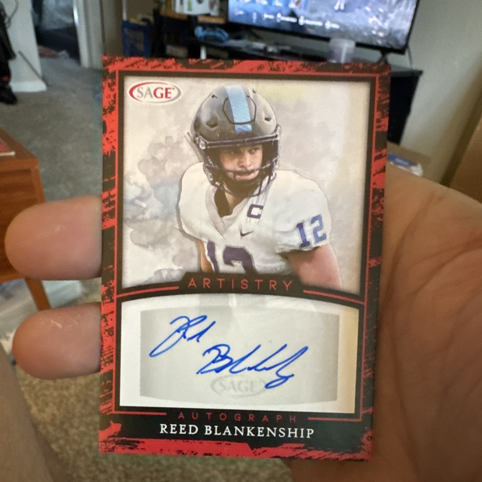SAGE 2022 Artistry Autographs Reed Blankenship Auto #A-RB2 NCAA Football