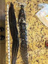 Plenday 24 in black gray dreadlocks hair extension unisex synthetic dreadlock