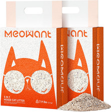 Mixed Cat Litter, 5-In-1 Natural Bentonite Tofu Clumping Cat Litter, Ultra Absor