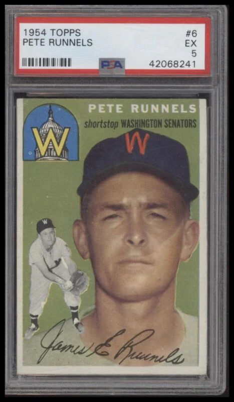 1954 TOPPS PETE RUNNELS 6 EX PSA 5 BASEBALL WASHINGTON SENATORS