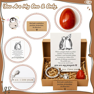 Valentine's Day Penguin Gift Box - Romantic Keepsake for Couples