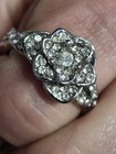 Costume Jewelry Ring 7 flower like pattern stones silver — photo 1