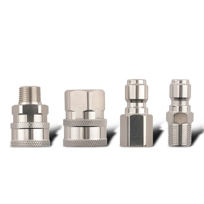 #ad 3 8 Inch NPT Quick Connect Plug Fitting Pressure Washer Adapter Steel 4Pcs $16.75