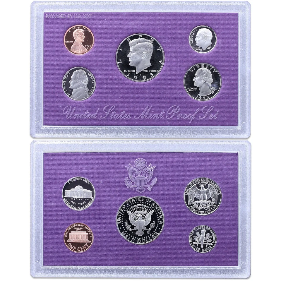 1993 S Proof Set Original Box & COA 5 Coins CN-Clad - Image 2 of 4