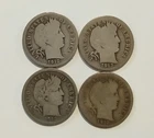 Barber Dime Silver Lot of 4 Coins 10C Variety Circulated Denver Business Strike