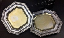 2 silver goldsmith square plates 20th century - crafts made in France