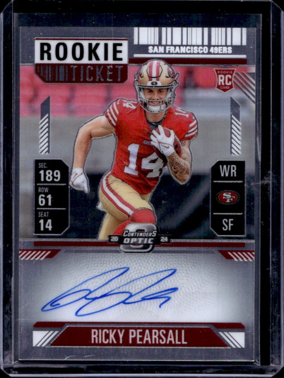 2024 Contenders Optic Ricky Pearsall Rookie Ticket RPS Auto RC #109 49ers