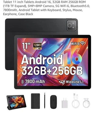 Tablet 11 inch Tablets Android 16, 32GB RAM 256GB ROM (1TB TF Expand) - Image 1 of 4